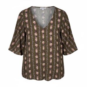 ANDREE‎ BY UNIT Green Floral Patterned Blouse